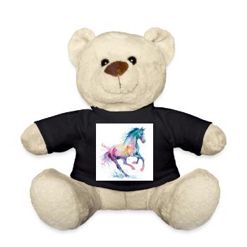 Regenbogen-Aquarellpferd - Teddy - Schwarz - Vorne