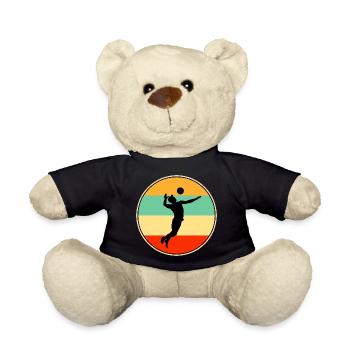 olleyball Player Retro Sunset Vintage Silhouette - Teddy Bear - black - Front