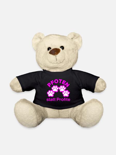 PATTES AU LIEU DE PROFITS, SAUVEZ LES ANIMAUX ! BIEN-ÊTRE ANIMAL - Nounours - noir