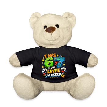 I was 6 Now Level 7 Unlocked 7th Birthday Gamer 67 - Teddy Bear - black - Front