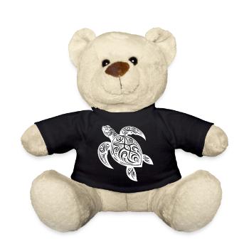 Tribal Turtle Mystical Nature and Geometry - Teddy Bear - black - Front