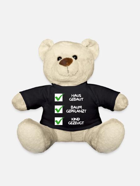Haus gebaut, Baum gepflanzt, Kind gezeugt (weiß) - Teddy - Schwarz