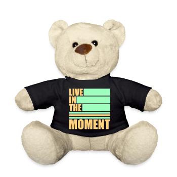 Live In The Moment Mindfulness Presence Awareness - Teddy Bear - black - Front
