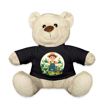 Gärtner Grüner Daumen Pflanzenversteher Motiv - Teddy - Schwarz - Vorne