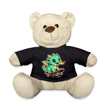 Kleiner Drachen Skateboarder - Teddy - Schwarz - Vorne