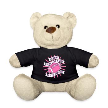 Ich kenne Play Like a Girl Football-Zitat - Teddy - Schwarz - Vorne