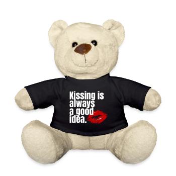 Kissing Is Always a Good Idea Typo Print - Teddy Bear - black - Front