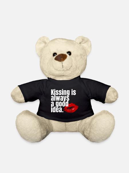 Kissing Is Always a Good Idea Typo Print - Teddy - Schwarz