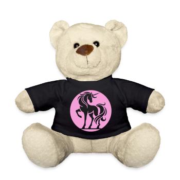 Cercle de la silhouette de la licorne rose - Nounours - noir - Devant