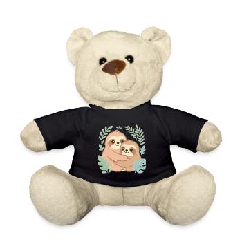 Kuschelnde Faultiere im Dschungel - Teddy - Schwarz - Vorne