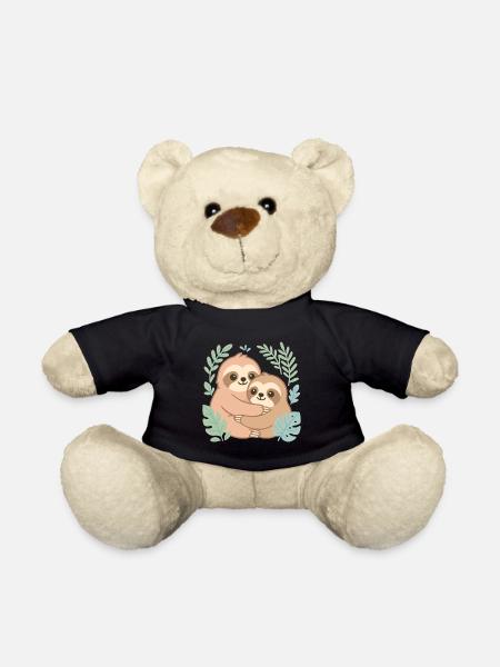 Kuschelnde Faultiere im Dschungel - Teddy - Schwarz