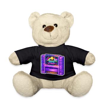 Retro Arcade Start Neon - Teddy Bear - black - Front