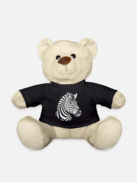 Zebra – schwarz-weiße Grafik mit einem Zebra - Teddy - Schwarz