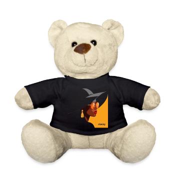 Elegante Frau mit Hut und Sonnenbrille - Teddy - Schwarz - Vorne