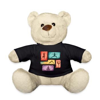 Vibrante Yoga-Posen Collage - Teddy - Schwarz - Vorne