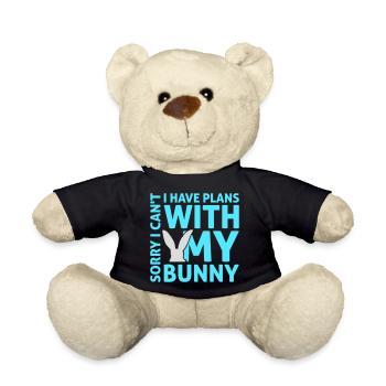Sorry I Can't I Have Plans With My Bunny Hase Logo - Teddy - Schwarz - Vorne