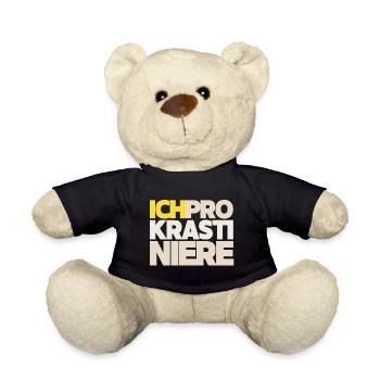 Prokrastinieren Block Typo Collage - Teddy - Schwarz - Vorne