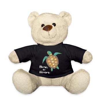 Sea Turtle Born to roam - Teddy Bear - black - Front