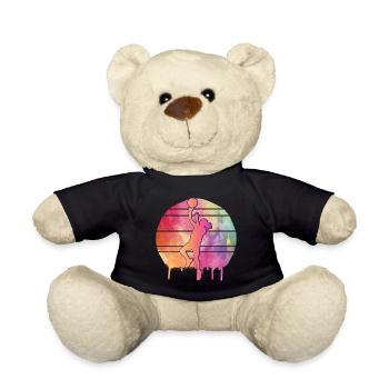 Basketball Player Watercolor - Teddy Bear - black - Front