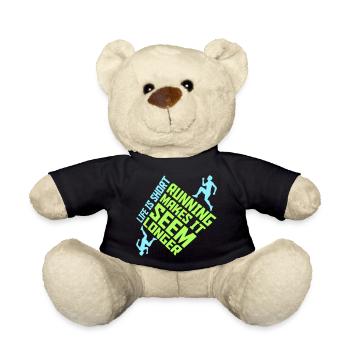 Life Is Short Running Makes It Seem Longer Lustig  - Teddy - Schwarz - Vorne