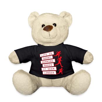 Life Is Short Running Makes It Seem Longer Lustig  - Teddy - Schwarz - Vorne