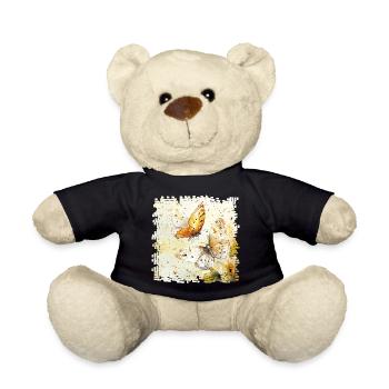 Watercolor butterflies - Teddy Bear - black - Front