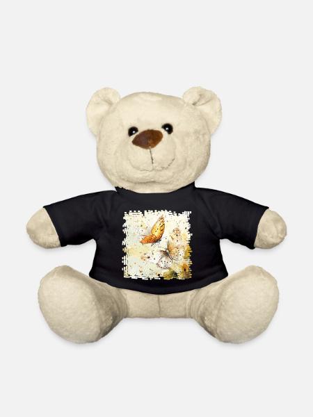 Wasserfarbene Schmetterlinge - Teddy - Schwarz