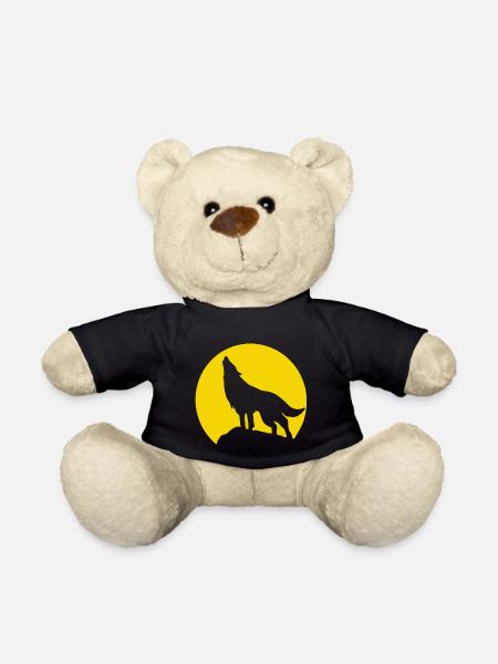 Mondsilhouette Wolfheulen - Teddy - Schwarz