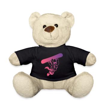 Slopestyle Salto Freestyle Winter Sports Action - Teddy Bear - black - Front
