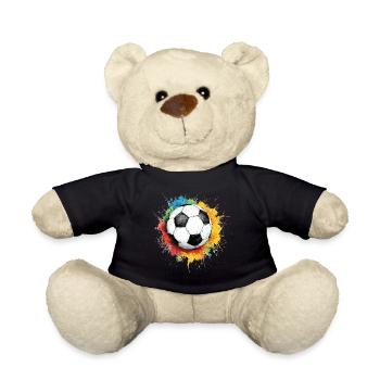 Fußball Ball Aquarell - Teddy - Schwarz - Vorne