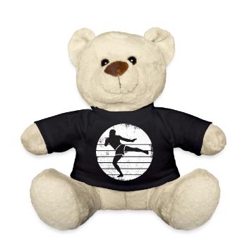 Kickboxer Drawing - Teddy Bear - black - Front