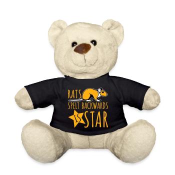 Rats Spelt Backwards Is Star Lustiger Ratte Spruch - Teddy Bear - black - Front