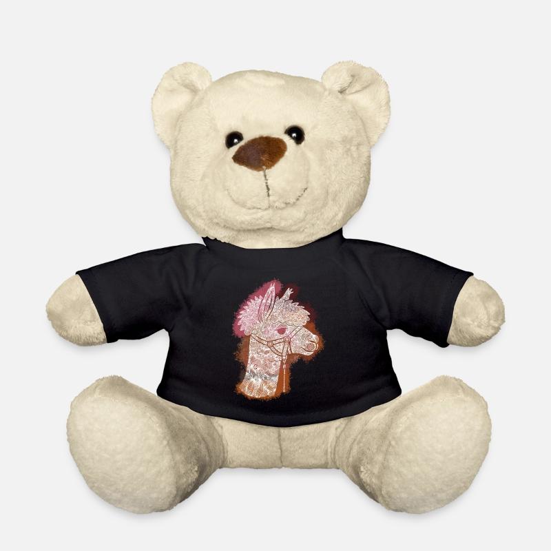 Zentangle-Alpaka - Teddy - Schwarz