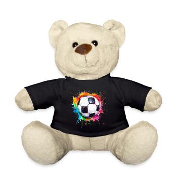 Fußball Ball Aquarell - Teddy - Schwarz - Vorne