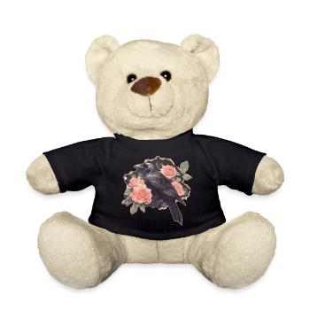 Raven with roses - Teddy Bear - black - Front
