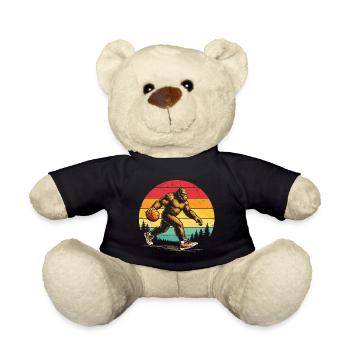 Bigfoot Sasquatch Big Foot Basketball - Teddy Bear - black - Front