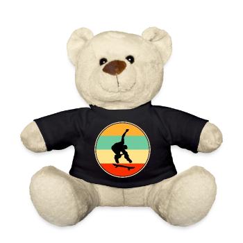 Retro Skateboarder Vintage Sunset Skate - Teddy - Schwarz - Vorne