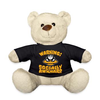 Ente Warning Socially Awkward Sozial Unbeholfen - Teddy - Schwarz - Vorne