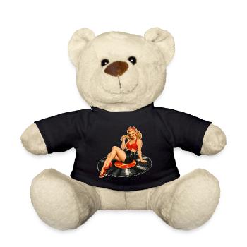 Vintage Pin-Up on Vinyl Record: Retro Vinyl - Teddy Bear - black - Front