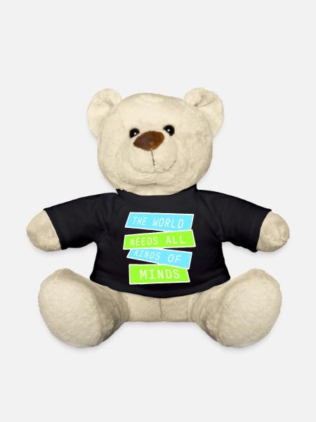 The World Needs All Kinds Of Minds Inspirierend - Teddy - Schwarz