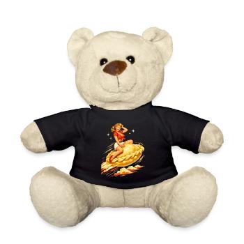 Pelmeni Pin-Up: Fliegende Teigtasche Retro Art - Teddy - Schwarz - Vorne