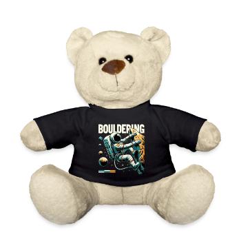 Astronaut Bouldering – Climbing in Space Design - Teddy Bear - black - Front