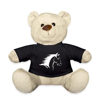 Pferdekopf Silhouette im Kontrast - Teddy - Schwarz - Vorne