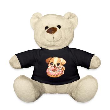 Kleiner Hund und Donut - Teddy - Schwarz - Vorne