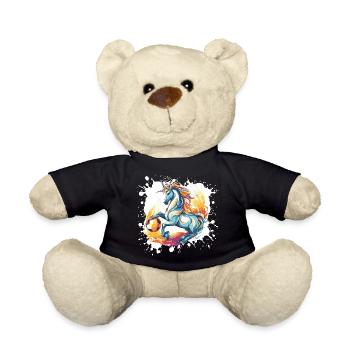 Einhorn Fussball Team - Teddy - Schwarz - Vorne