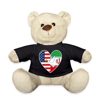 USA Iran Colombe de l’amour de la paix - Nounours - noir - Devant
