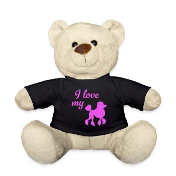 Caniche Pink Dogs Bello Walk Love Dog Propriétaire Fan - Nounours - noir - Devant