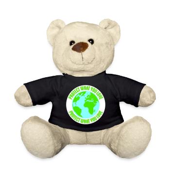 Protect What You Love Nature Protection Statement Logo - Teddy Bear - black - Front