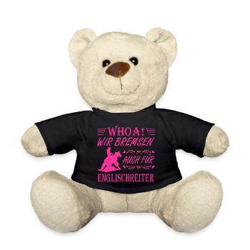 WHOA We Brake for English Riders Sliding Stop - Teddy Bear - black - Front