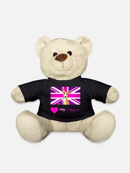 PURPLEWHIPPET (Pink text, Vibrant) - Teddy Bear - black